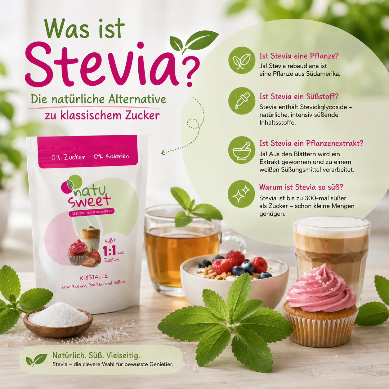 Was ist Stevia? Herkunft, Herstellung, Süßkraft & Verwendung erklärt