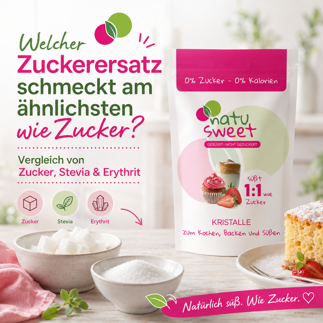 Welcher Zuckerersatz schmeckt am ähnlichsten wie Zucker?
