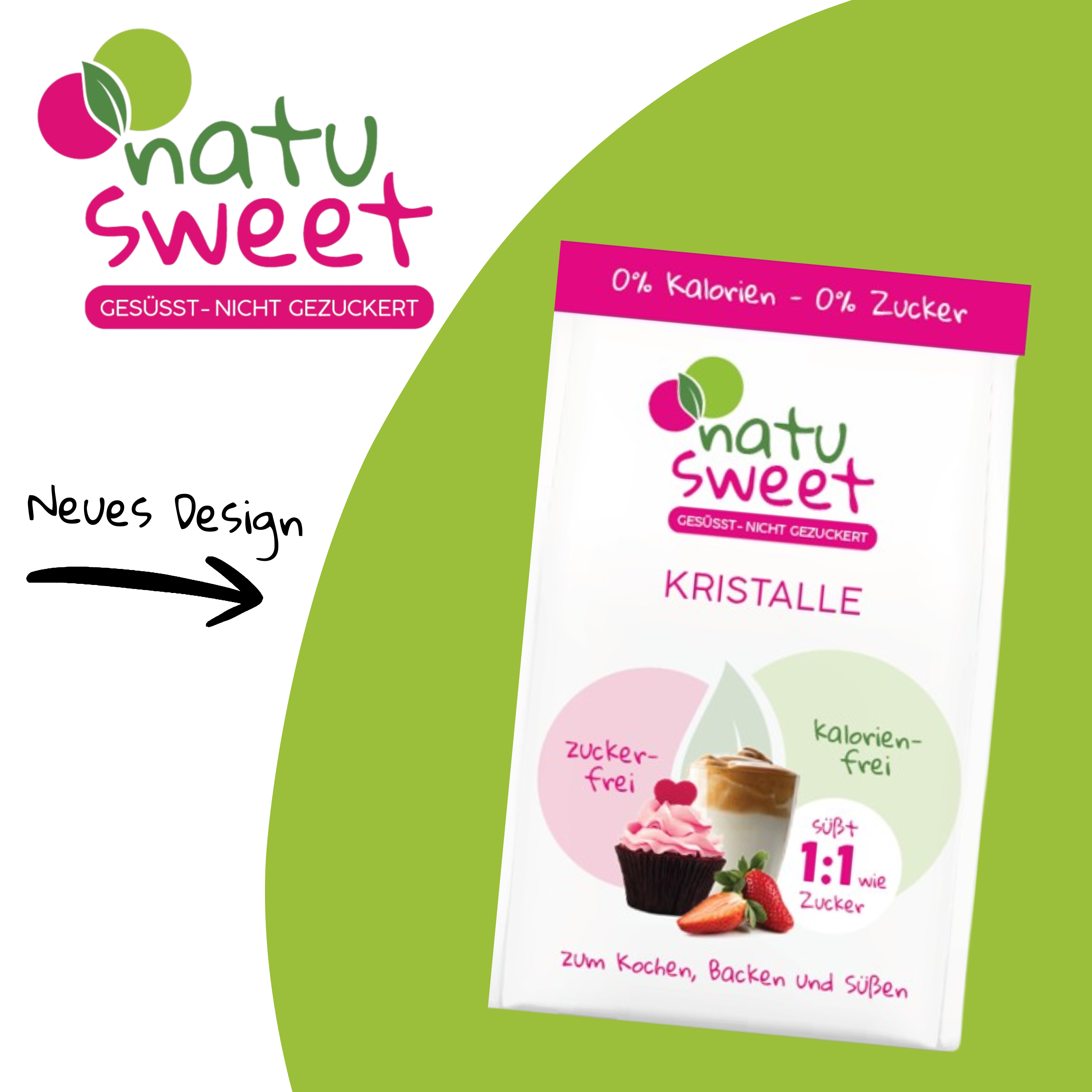 Natusweet Stevia Kristalle 1:1 Süße 400g