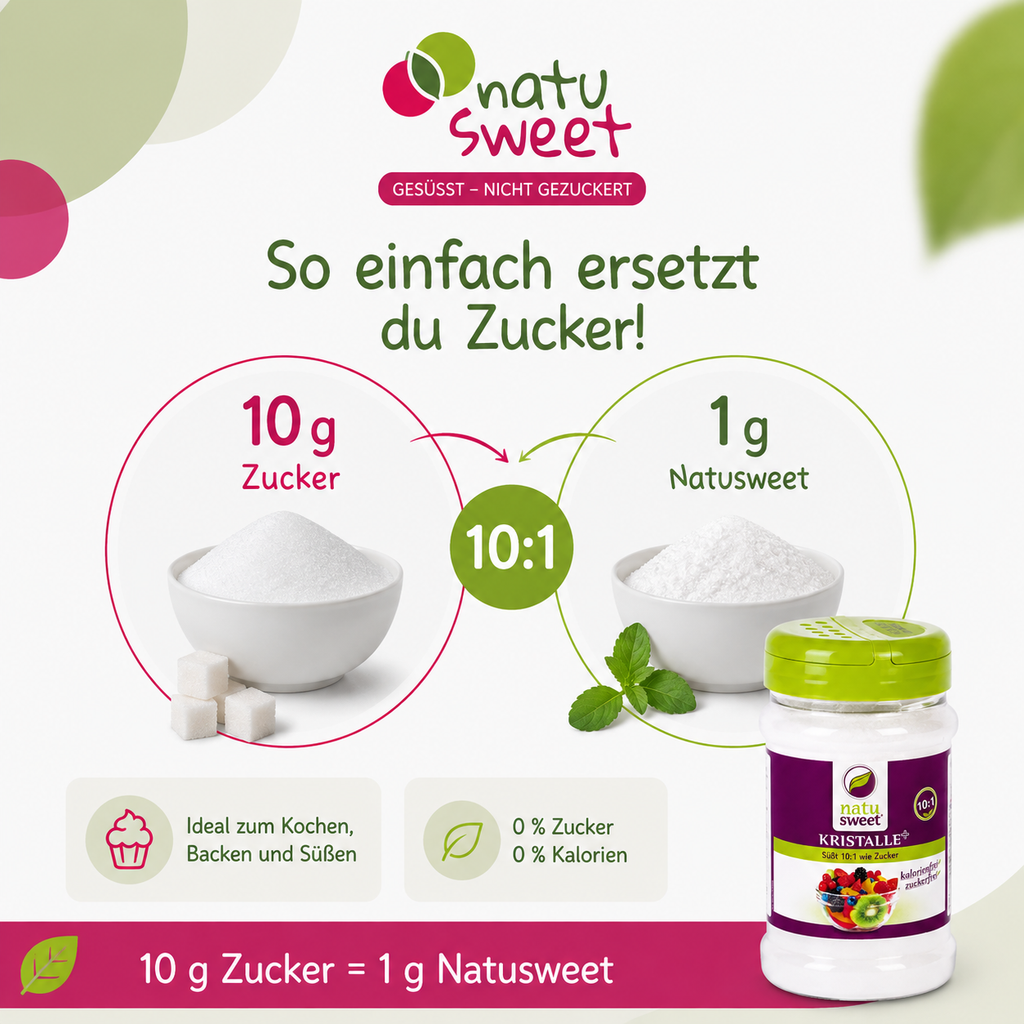 Natusweet Stevia Kristalle 10:1 Süße 250g
